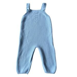 Artesania Granlei Baby Knit Overalls Light Blue 9M Made in Spain